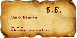 Báró Bianka névjegykártya